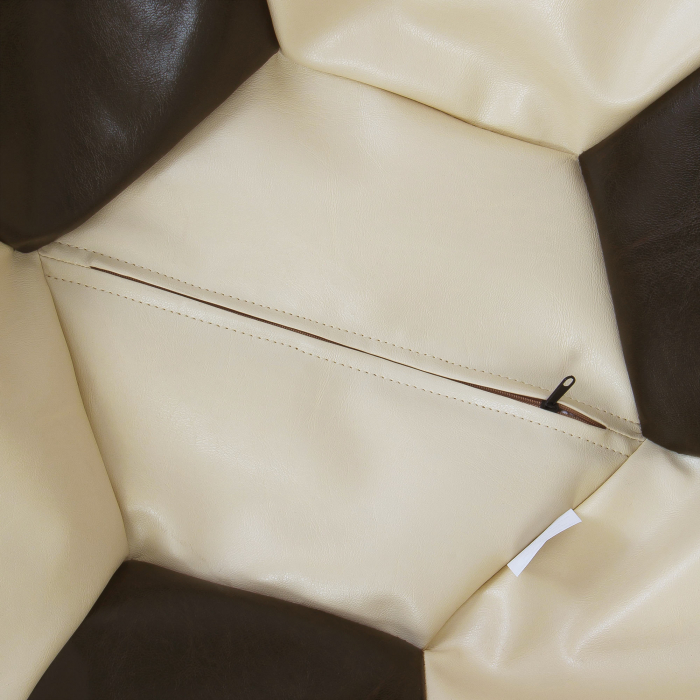 Mega Ball - fotoliu puf - imitatie piele crem/wenge [3]