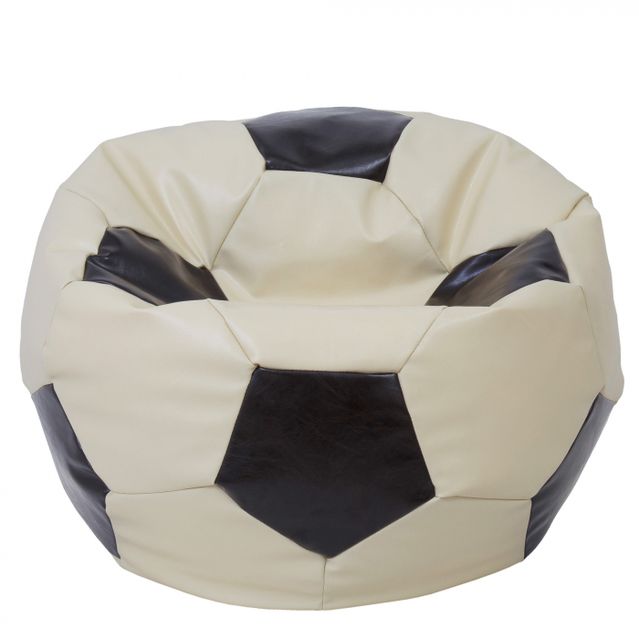 Mega Ball - fotoliu puf - imitatie piele crem/wenge [1]