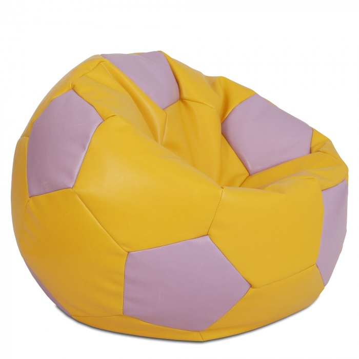 Mega Ball - fotoliu puf - imitatie piele galben/mov [2]