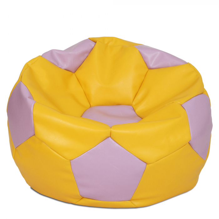 Mega Ball - fotoliu puf - imitatie piele galben/mov [1]