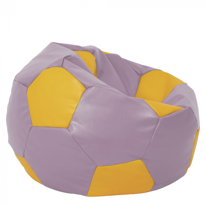 Mega Ball - fotoliu puf - imitatie piele mov/galben [2]