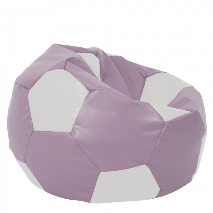 Mega Ball - fotoliu puf - imitatie piele mov/alb [2]