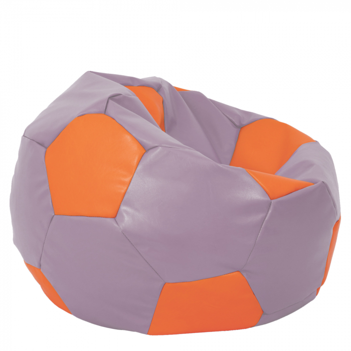 Mega Ball - fotoliu puf - imitatie piele mov/portocaliu [2]
