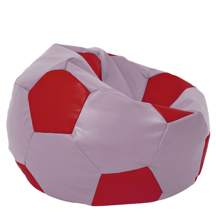 Mega Ball - fotoliu puf - imitatie piele mov/rosu [2]