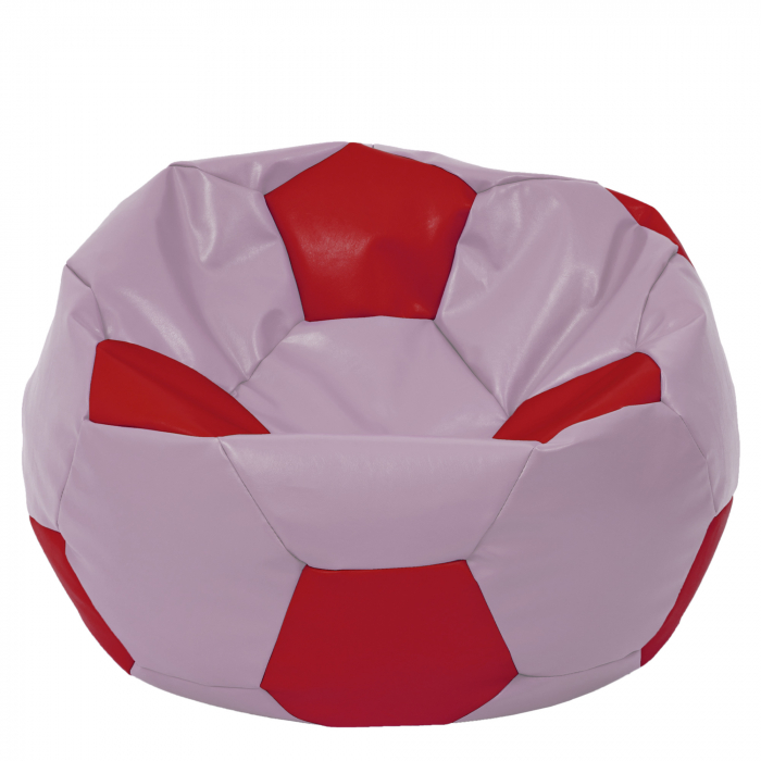 Mega Ball - fotoliu puf - imitatie piele mov/rosu [1]