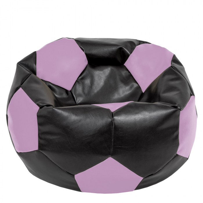Mega Ball - fotoliu puf - imitatie piele negru/mov [1]