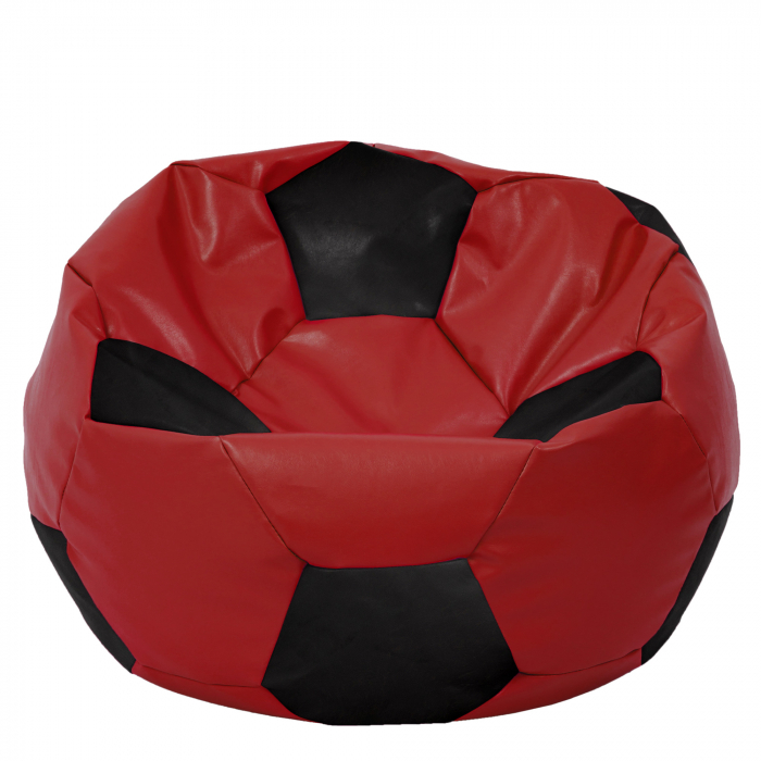 Mega Ball - fotoliu puf - imitatie piele rosu/negru [1]