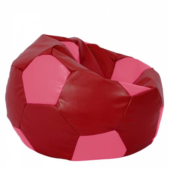 Mega Ball - fotoliu puf - imitatie piele rosu/roz [2]