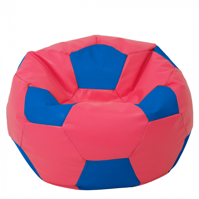 Mega Ball - fotoliu puf - imitatie piele roz/albastru [1]