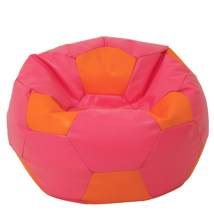 Mega Ball - fotoliu puf - imitatie piele roz/portocaliu [1]