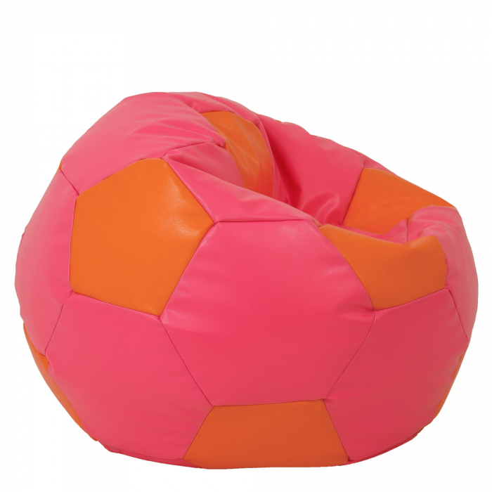 Mega Ball - fotoliu puf - imitatie piele roz/portocaliu [2]