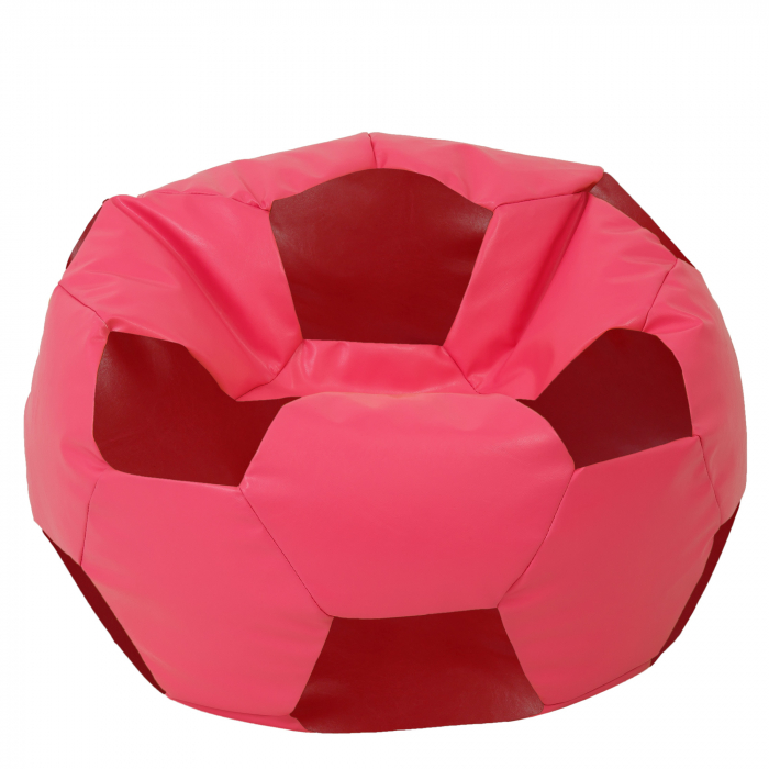 Mega Ball - fotoliu puf - imitatie piele roz/rosu [1]