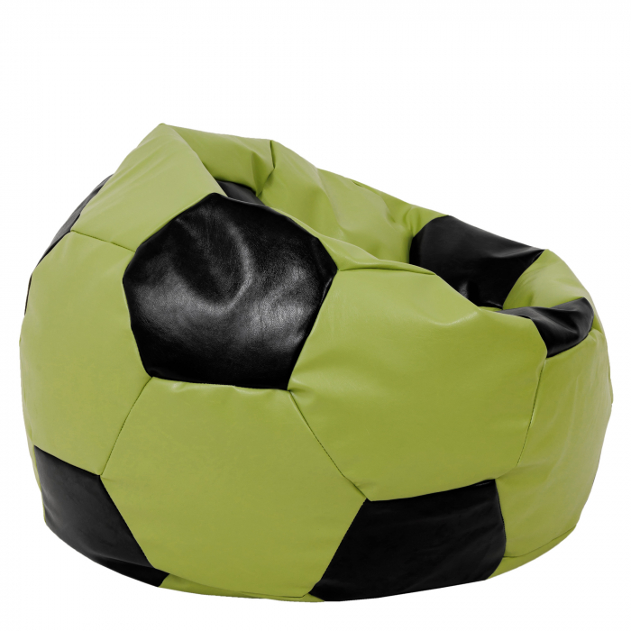 Mega Ball - fotoliu puf - imitatie piele verde/negru [2]