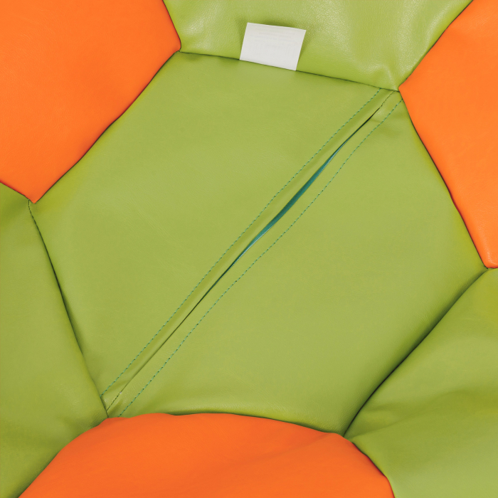 Mega Ball - fotoliu puf - imitatie piele verde/portocaliu [3]