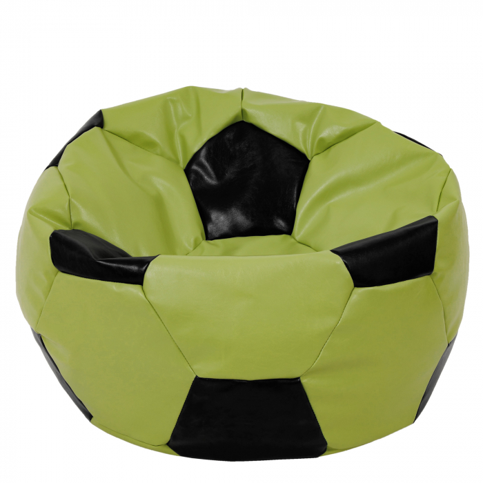 Mega Ball - fotoliu puf - imitatie piele verde/negru [1]