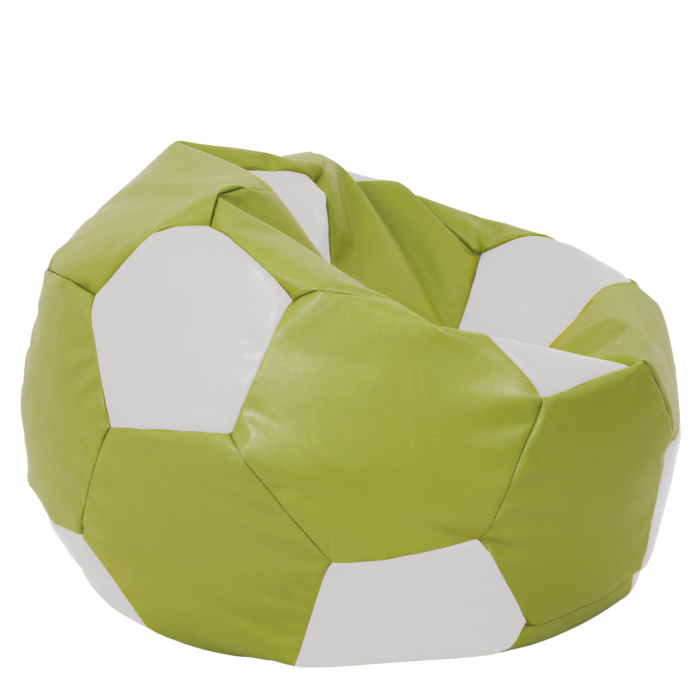 Mega Ball - fotoliu puf - imitatie piele verde/alb [2]