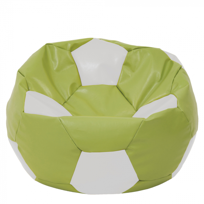 Mega Ball - fotoliu puf - imitatie piele verde/alb [1]