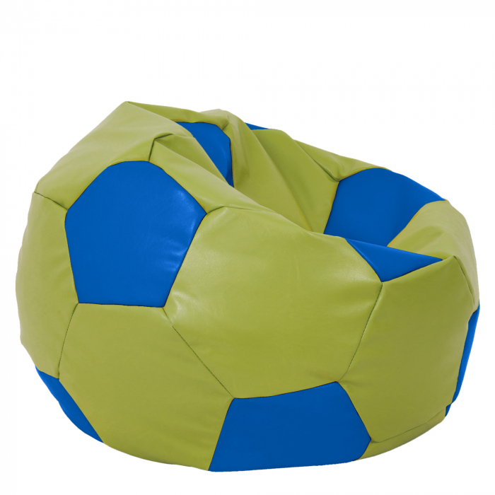 Mega Ball - fotoliu puf - imitatie piele verde/albastru [2]