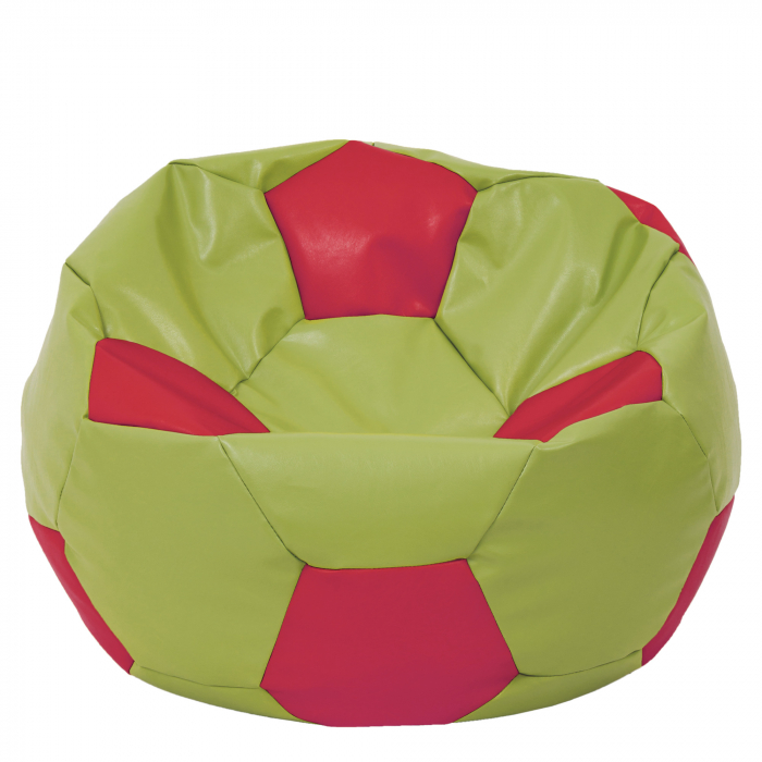 Mega Ball - fotoliu puf - imitatie piele verde/rosu [1]