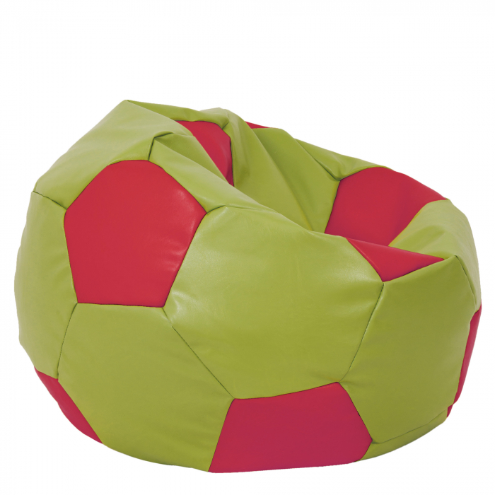 Mega Ball - fotoliu puf - imitatie piele verde/rosu [2]