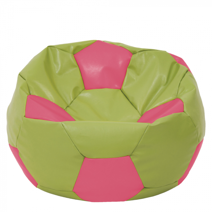 Mega Ball - fotoliu puf - imitatie piele verde/roz [1]