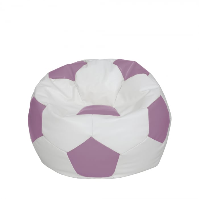 Mondo Ball - fotoliu puf - imitatie piele - alb/mov [1]