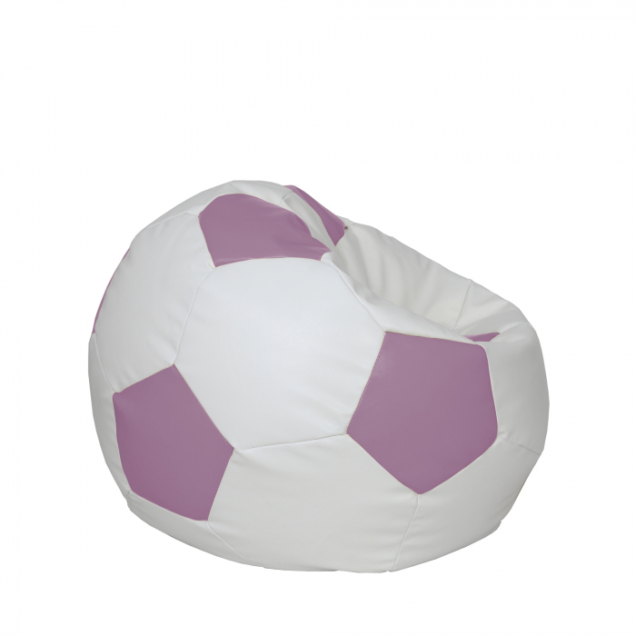 Mondo Ball - fotoliu puf - imitatie piele - alb/mov [2]