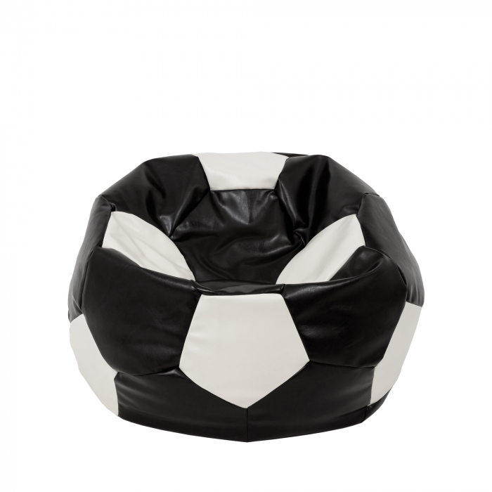 Mondo Ball - fotoliu puf - imitatie piele - negru/alb [1]