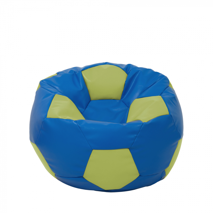 Mondo Ball - fotoliu puf - imitatie piele - albastru/verde [1]