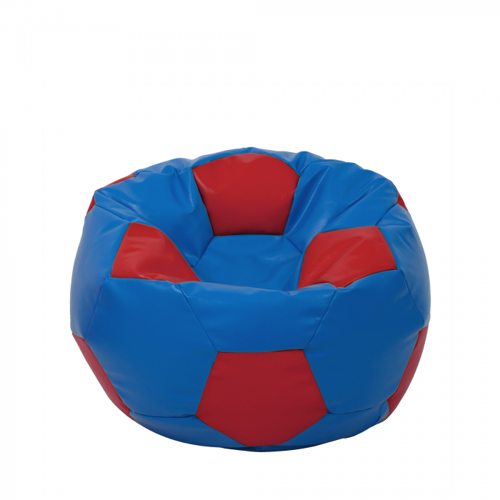 Mondo Ball - fotoliu puf - imitatie piele - albastru/rosu [1]