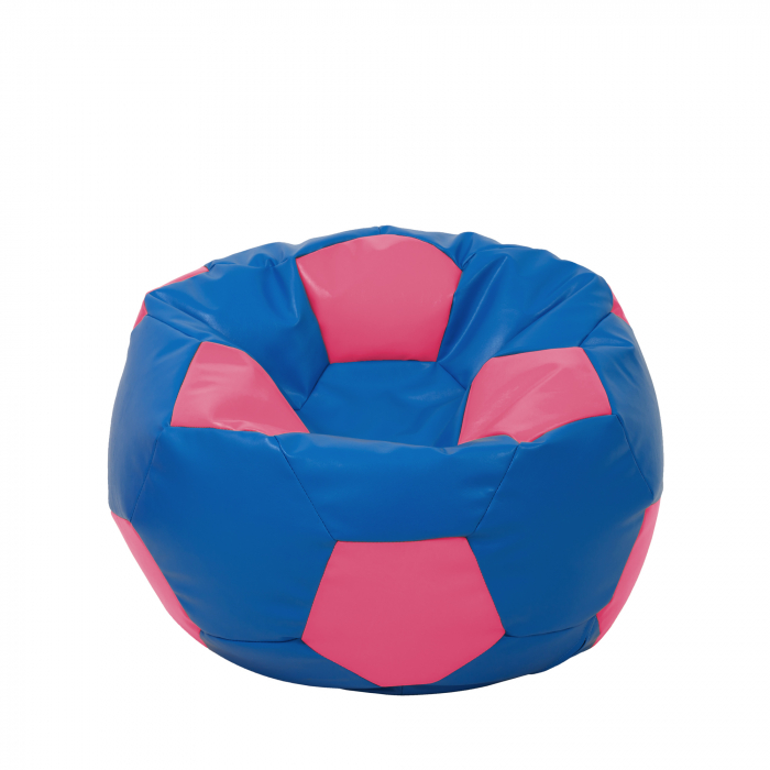 Mondo Ball - fotoliu puf - imitatie piele - albastru/roz [1]