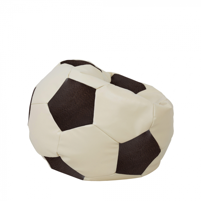 Mondo Ball - fotoliu puf - imitatie piele - crem/maro [2]