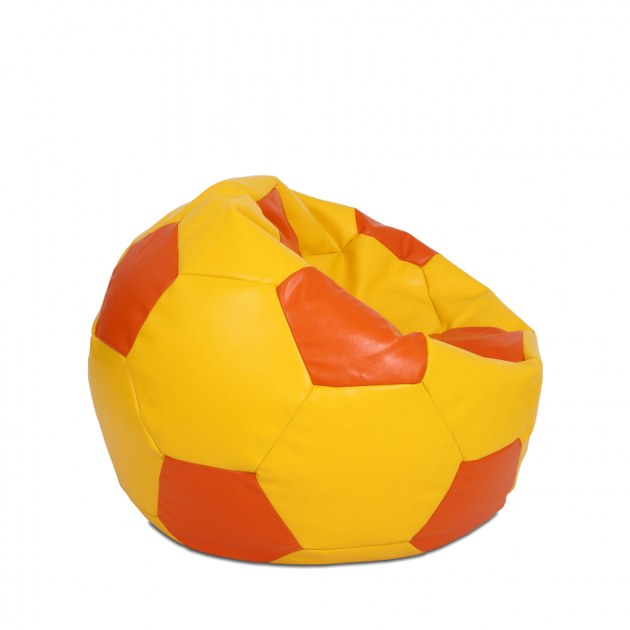 Mondo Ball - fotoliu puf - imitatie piele - galben/portocaliu [2]