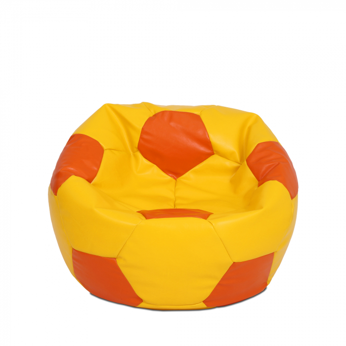 Mondo Ball - fotoliu puf - imitatie piele - galben/portocaliu [1]