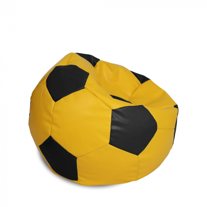 Mondo Ball - fotoliu puf - imitatie piele - galben/negru [2]