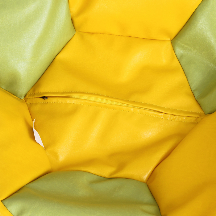 Mondo Ball - fotoliu puf - imitatie piele - galben/verde [3]