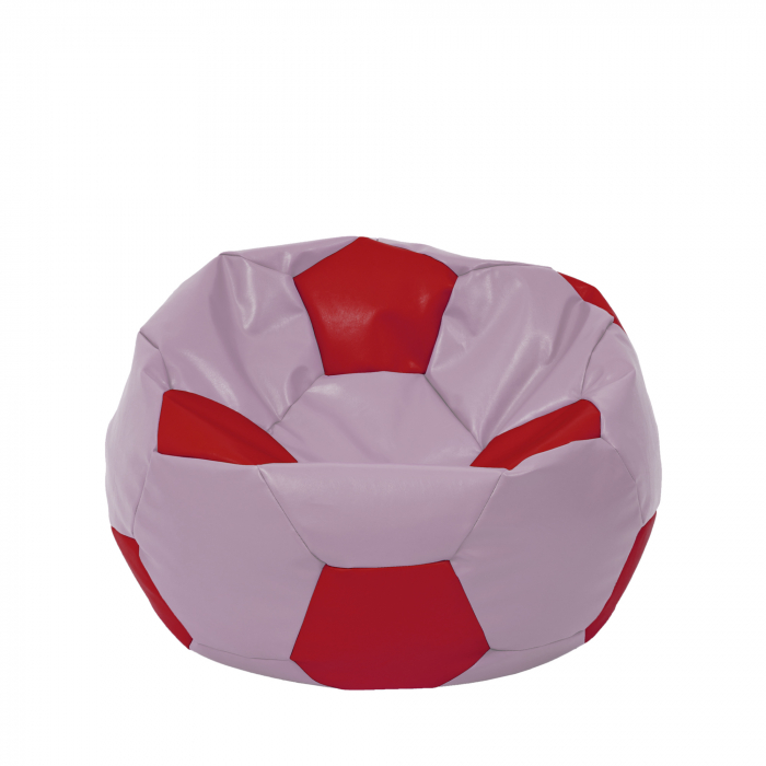 Mondo Ball - fotoliu puf - imitatie piele - mov/rosu [1]