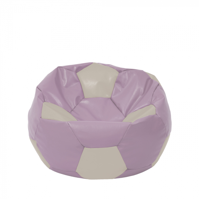 Mondo Ball - fotoliu puf - imitatie piele - mov/crem [1]
