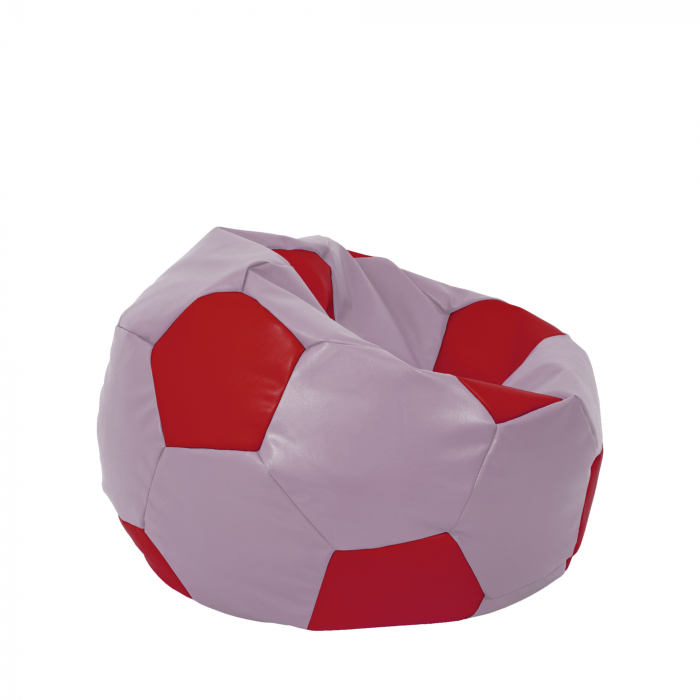 Mondo Ball - fotoliu puf - imitatie piele - mov/rosu [2]