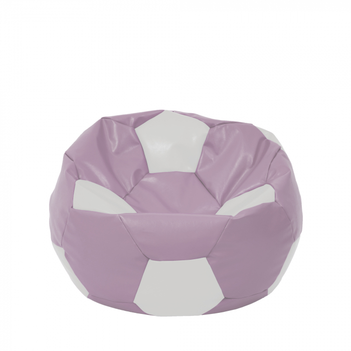 Mondo Ball - fotoliu puf - imitatie piele - mov/alb [1]