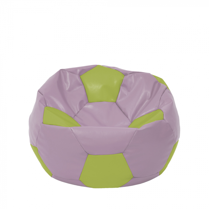 Mondo Ball - fotoliu puf - imitatie piele - mov/verde [1]