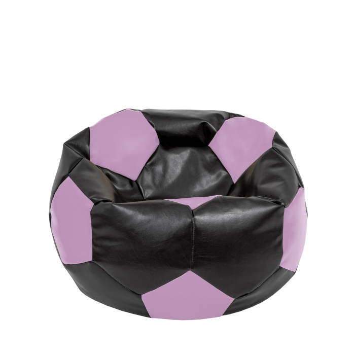 Mondo Ball - fotoliu puf - imitatie piele - negru/mov [1]