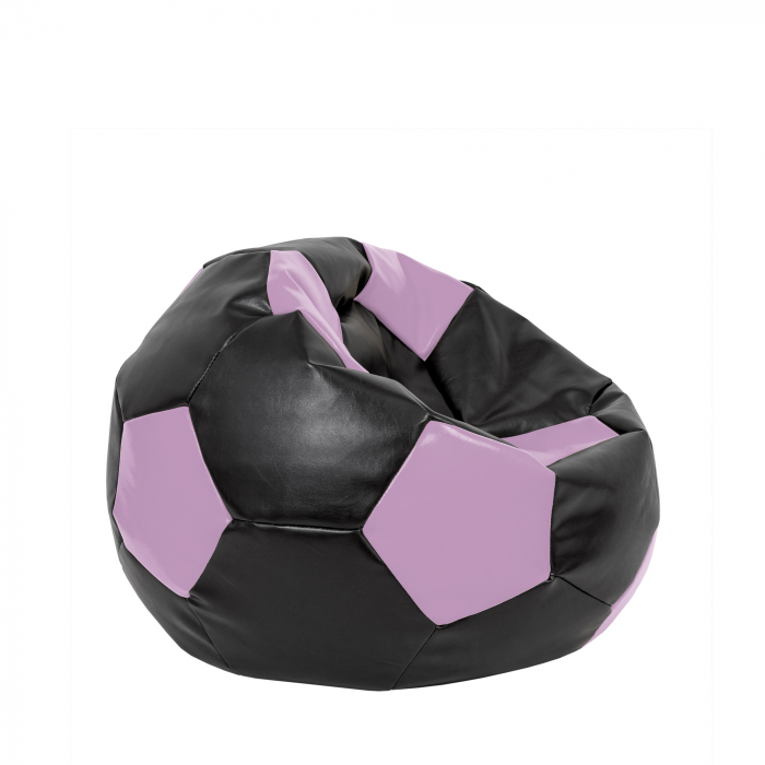 Mondo Ball - fotoliu puf - imitatie piele - negru/mov [2]