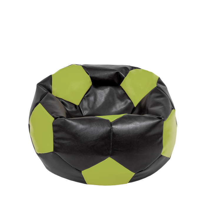 Mondo Ball - fotoliu puf - imitatie piele - negru/verde [1]