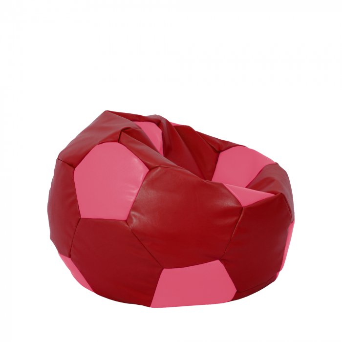 Mondo Ball - fotoliu puf - imitatie piele - rosu/roz [2]