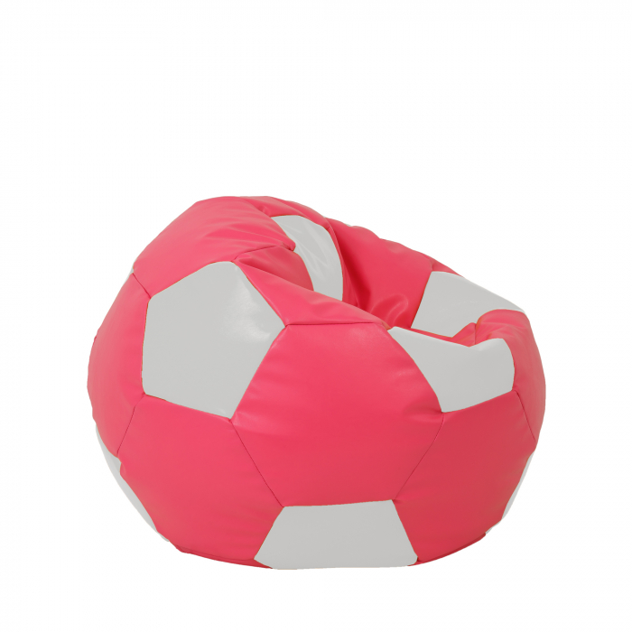 Mondo Ball - fotoliu puf - imitatie piele - roz/alb [2]