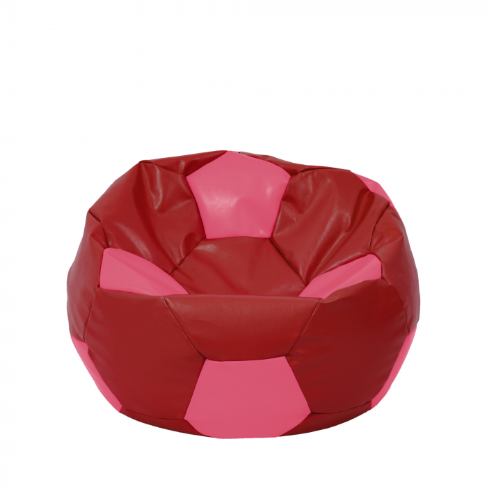 Mondo Ball - fotoliu puf - imitatie piele - rosu/roz [1]