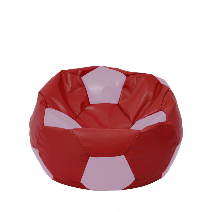 Mondo Ball - fotoliu puf - imitatie piele - rosu/mov [1]
