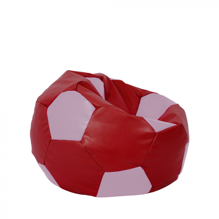Mondo Ball - fotoliu puf - imitatie piele - rosu/mov [2]