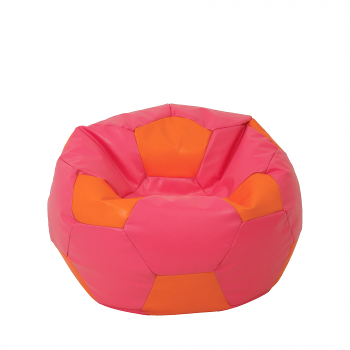 Mondo Ball - fotoliu puf - imitatie piele - roz/portocaliu [1]